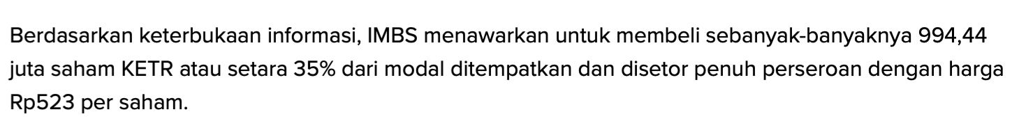 KETR — beli dekat 523 sudah aman