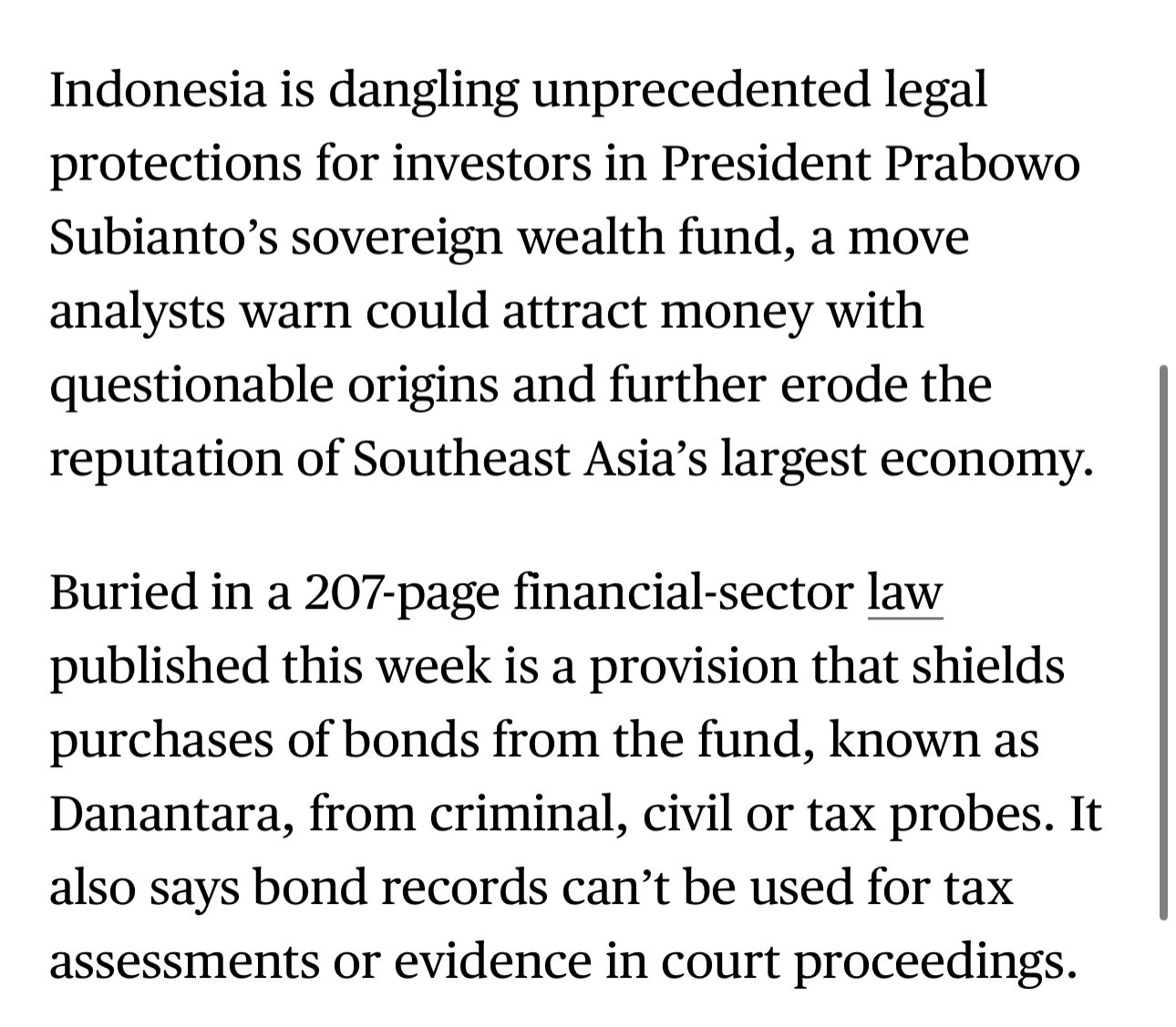 Konteks artikel Bloomberg